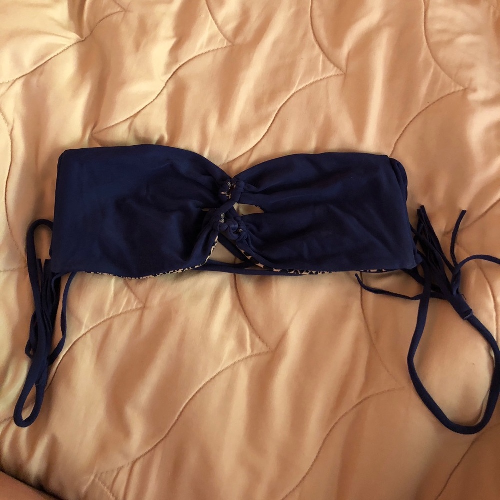 Acacia Swimwear Lumahai bandeau top in Navy Blue